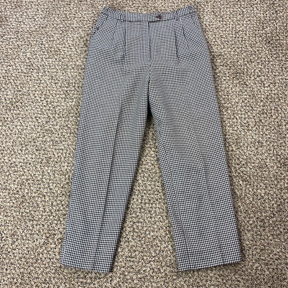Vintage J'envie Herringbone Houndstooth Heritage Wool Trouser Pants - Picture 5 of 13